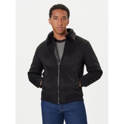 Guess Яке от имитация на кожа M5BL43 W2302 Черен Regular Fit