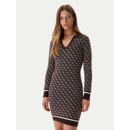 Guess Плетена рокля W5BK25 Z3JD2 Кафяв Slim Fit
