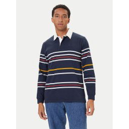 Levi's® Тениска с яка и копчета Union Rugby A4845-0033 Тъмносин Relaxed Fit