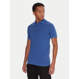 G-Star Raw Тениска с яка и копчета Dunda D11595-D756 Син Slim Fit