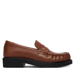 Мокасини Tommy Hilfiger Th Square Toe Leather Loafer FW0FW08977 Кафяв