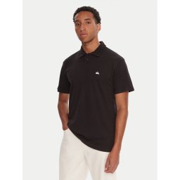 Quiksilver Тениска с яка и копчета Pique EQYKT04392 Черен Regular Fit