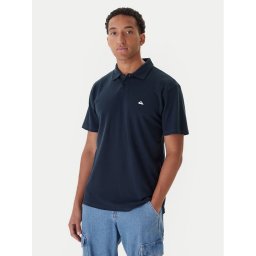 Quiksilver Тениска с яка и копчета Pique EQYKT04392 Тъмносин Regular Fit