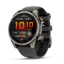 Garmin Fenix 8 PRO – 51 mm, AMOLED, Sapphire - Titanium с Graphite/black силиконова каишка