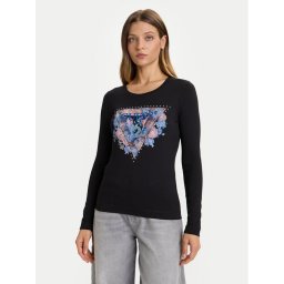 Guess Блуза W5BI74 J1314 Черен Slim Fit