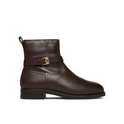 Tommy Hilfiger Боти Th Buckle Riding Leather Bootie FW0FW08781 Кафяв