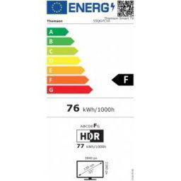 Телевизор Thomson Smart QLED Pro TV 55"; Google TV; 3840 x 2160 (4K UHD), DLED, 144 Hz, DVB-T/T2/C/S/S2, HDR10, Wi-Fi, Bluetooth, LAN, HDMI 4 (2.1), USB 2 (2.0) + 1 (3.0), Central Swivel Stand, Black