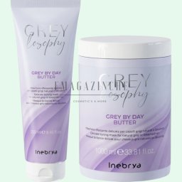 Inebrya Деликатна тонираща маска за естествена, сива и изсветлена коса 250/1000 мл. Greylosophy Grey By Day Butter