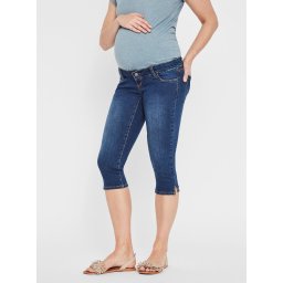 Blue maternity 3/4 slim fit jeans Mama.licious Lola - Women's
