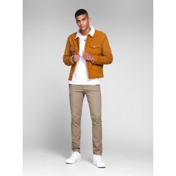 Beige Slim Fit Jack & Jones Marco Chino Pants - Men's