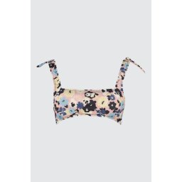 Trendyol Floral Coated Bikini Top