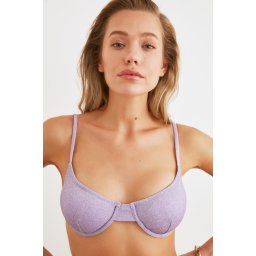 Trendyol Bikini Top - Purple - Plain