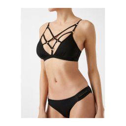 Koton Banded Bikini Top with Metal Accessory Detail