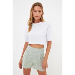 Trendyol Mint Printed Shorts & Bermuda