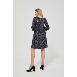 Marisse Knitted Dress With Print L-Su-3422 Navy