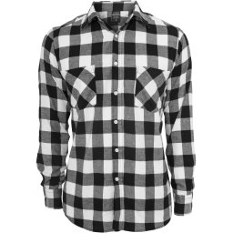 Plaid flannel shirt blk/wht