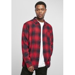 Oversized Plaid Grunge Shirt Black/Red