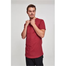Shaped long t-shirt in burgundy color
