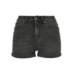 Women's 5-pocket shorts, black stones, washed
