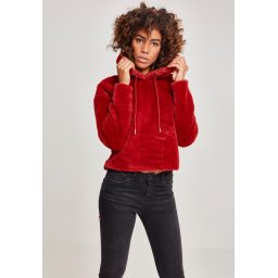 Women's oversize Short Teddy Hoody burgundy