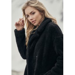 Women's Oversized Sherpa Coat Black