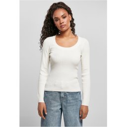 Women's sweater with a wide neckline whitesand