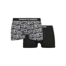 Organic Boxer Shorts 2-Pack Detail AOP+Black