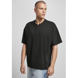 Oversized Henley T-shirt black