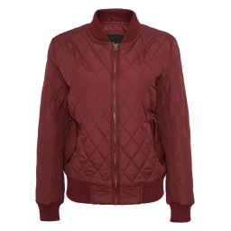 Women's Diamond Quilt Nylon Jacket Burgundy