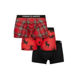 3-pack red checkered boxer shorts aop+elk aop+blk