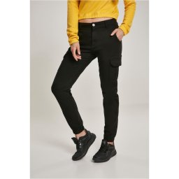Women's high-waisted cargo pants black