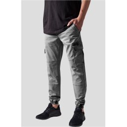 Washed Cargo Twill Jogging Pants Grey