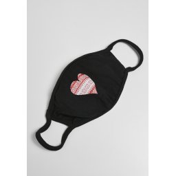 Christmas Heart Face Mask Black