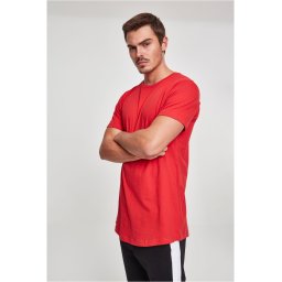 Shaped long T-shirt fiery red