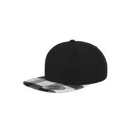 Checked Flanll Peak Snapback blk/wht