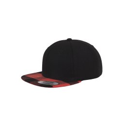 Plaid Flanell Peak Snapback blk/red