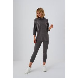 Marisse Knitted Turtleneck Sweatshirt Z-Bl-3618 Graphite Mel