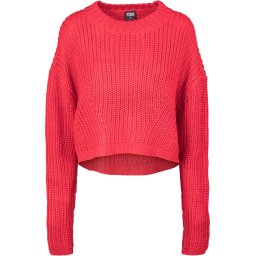 Women's wide oversize sweater in fiery red color