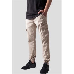 Washed Cargo Twill Jogging Pants Sand
