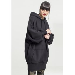 Women's long oversize hooded jacket black