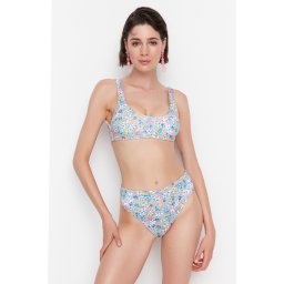 Trendyol Floral Print Bandeau Bikini Top