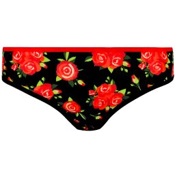Women's panties Frogies Black Red Rose
