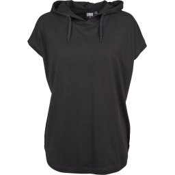 Women's sleeveless jersey with hood black