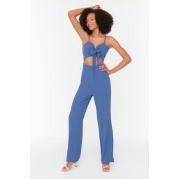 Trendyol Indigo Tie Detailed Jumpsuit