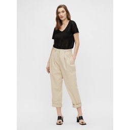 Cream cropped pants. OBJECT Nancy - Ladies