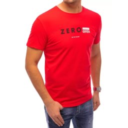 T-shirt męski z nadrukiem czerwony Dstreet