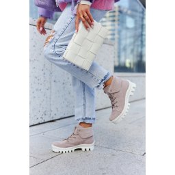 S. BARSKI Велурени ботуши Trapper Tiered Light purple Dalles