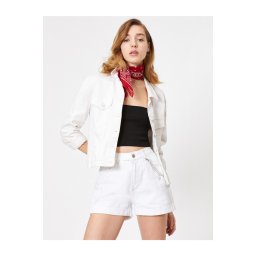 Koton Women's White Shorts & Bermuda