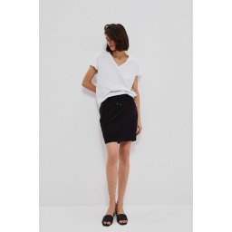 Marisse Smooth Skirt With Pockets L-Sc-3711 Black