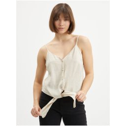 Cream Top with Buttons Pieces Toni - Women's